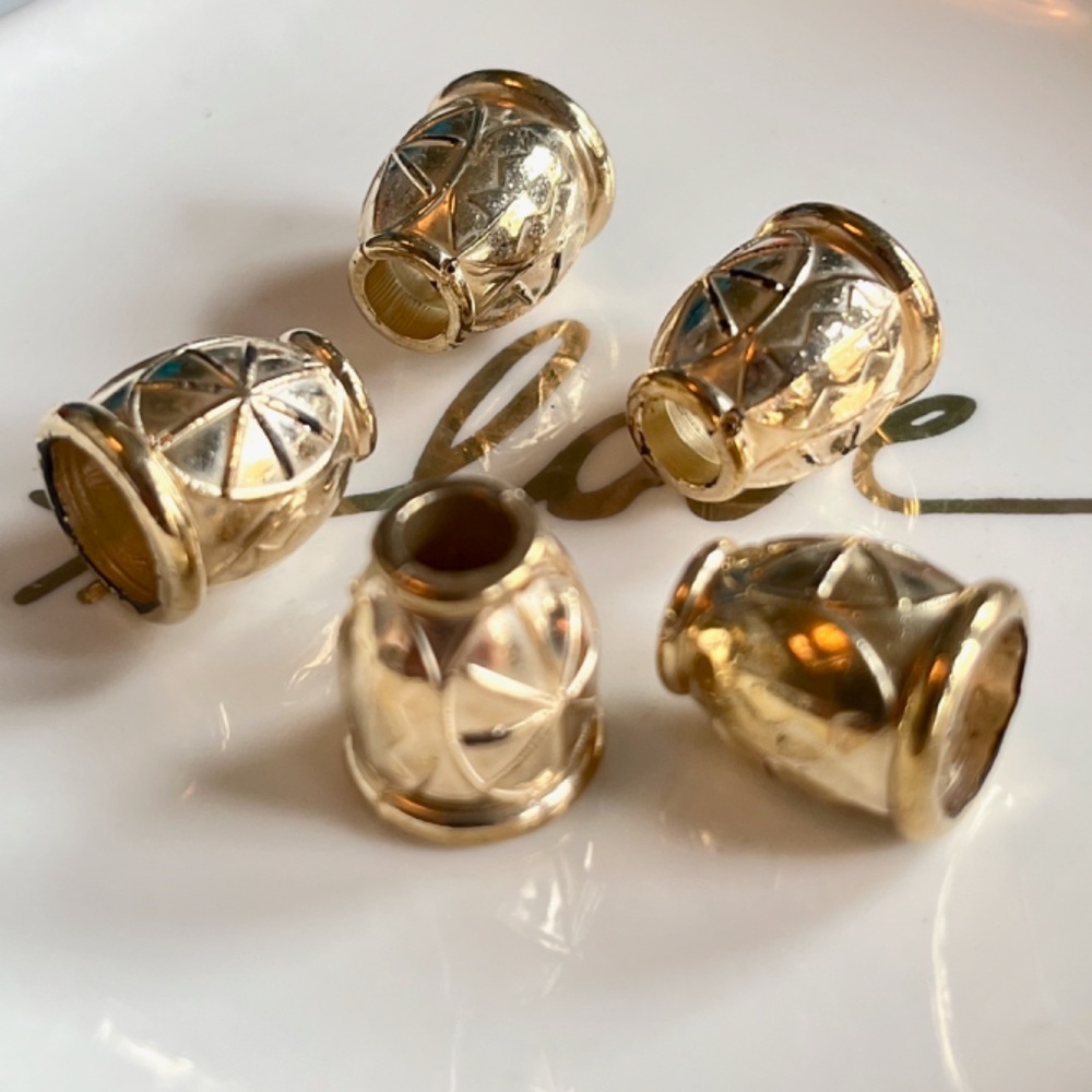 As Low As $2 Gold Cone CCB Big Hole Beads 14mm x 12mm (25)